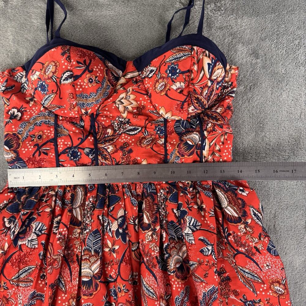 b.o.g. collective women's L red floral padded cup sundress smocked back NWOT - Picture 9 of 11